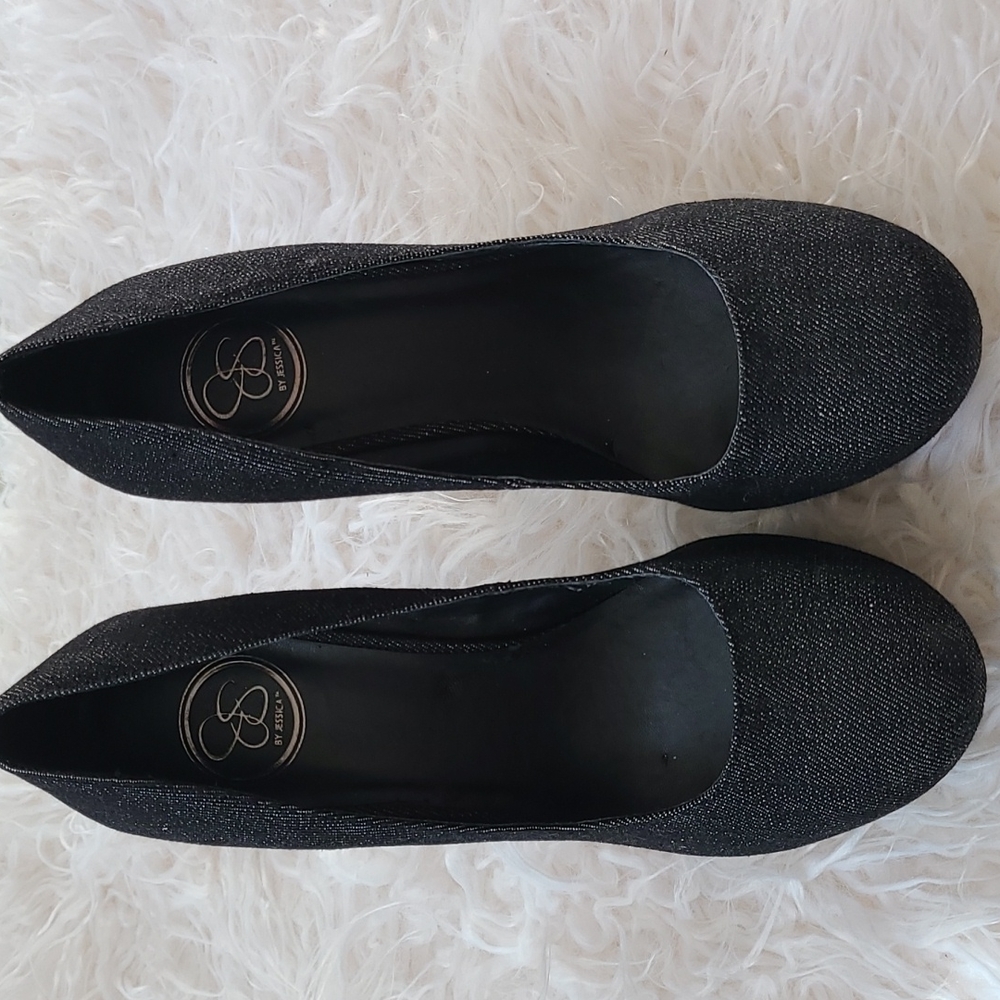 Jessica Simpson denim platform heels